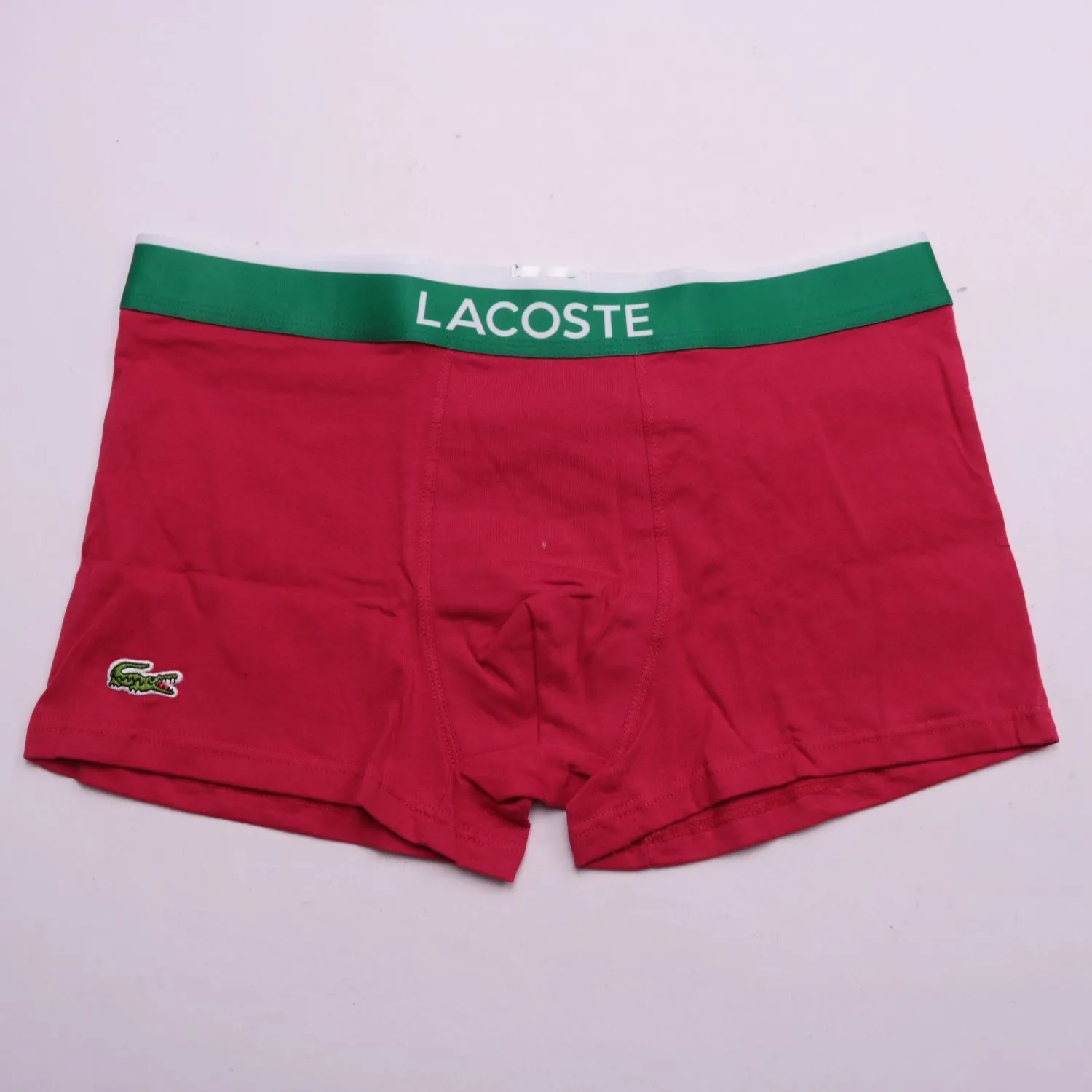 Красные трусы-боксеры Lacoste с широким поясом, размер 56 (XXL)