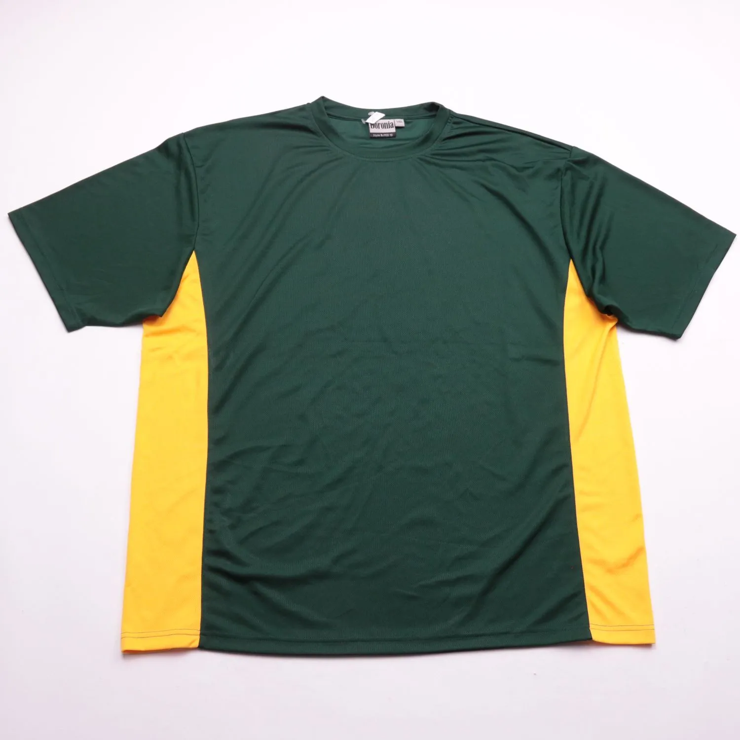 Тёмно-зелёная футболка Boronia с жёлтыми вставками, размер 64 (5XL)