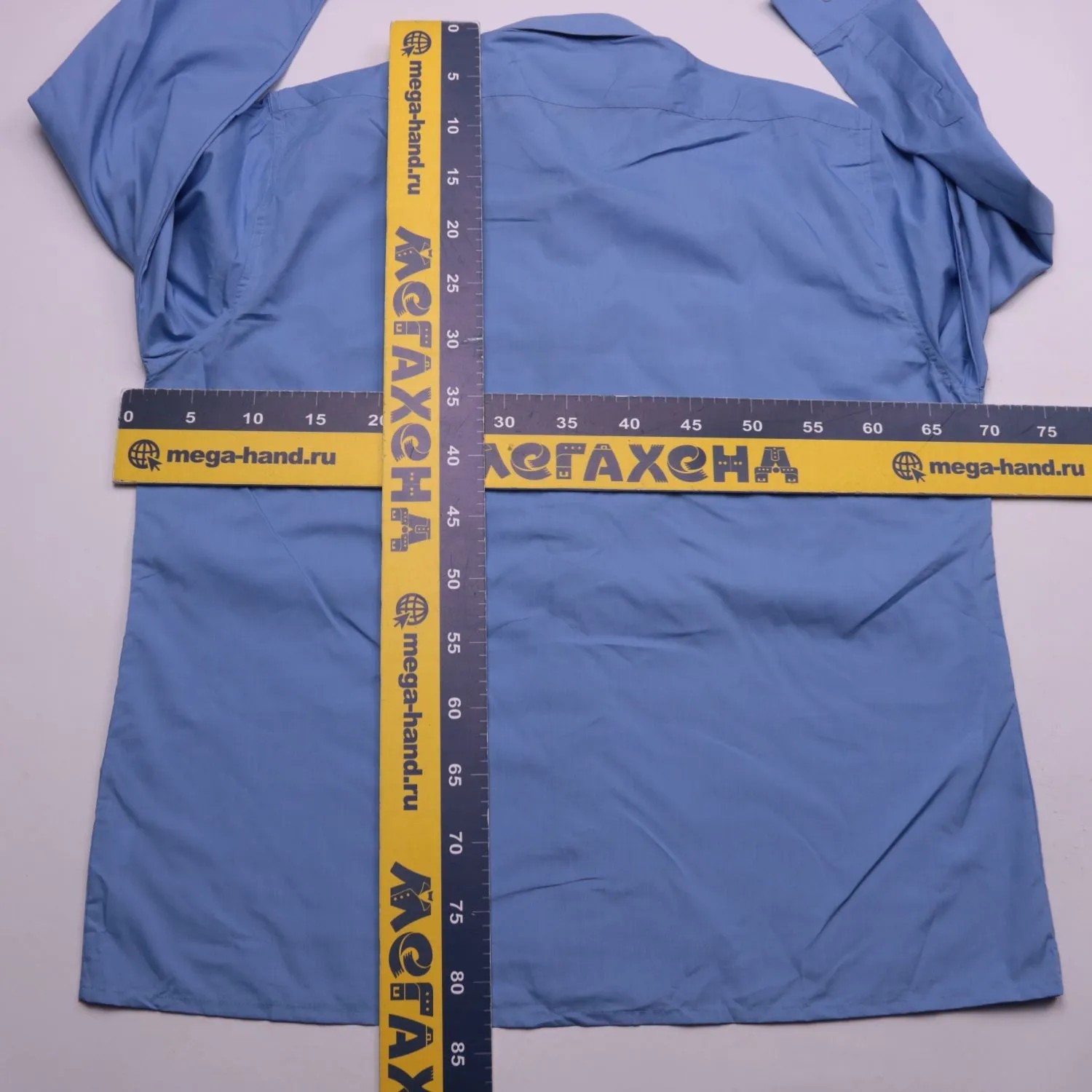 Голубая рубашка RAEL BROOK с нагрудным карманом, размер 64 (5XL)