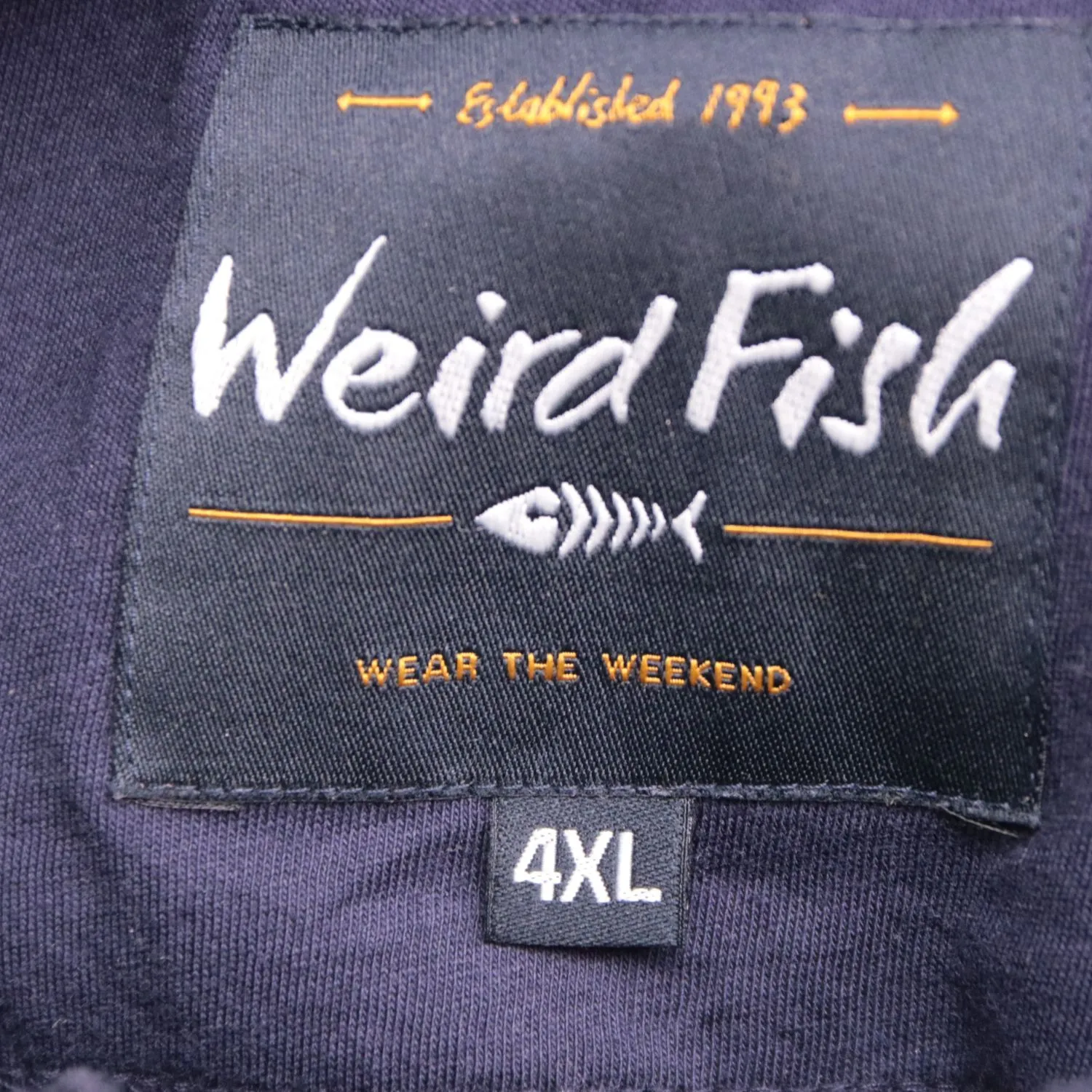 Тёмно-синяя кофта Weird Fish на молнии, размер 62 (4XL)