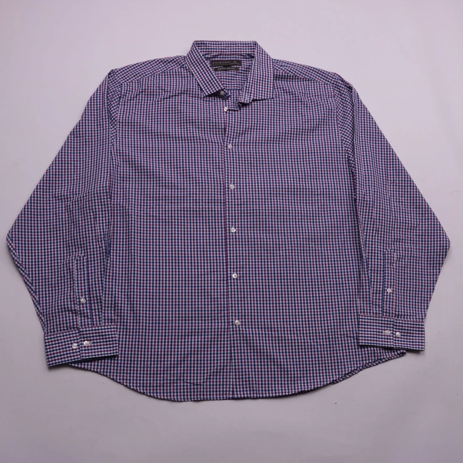 Мужская рубашка Primark в синюю клетку, размер 54 (XL)