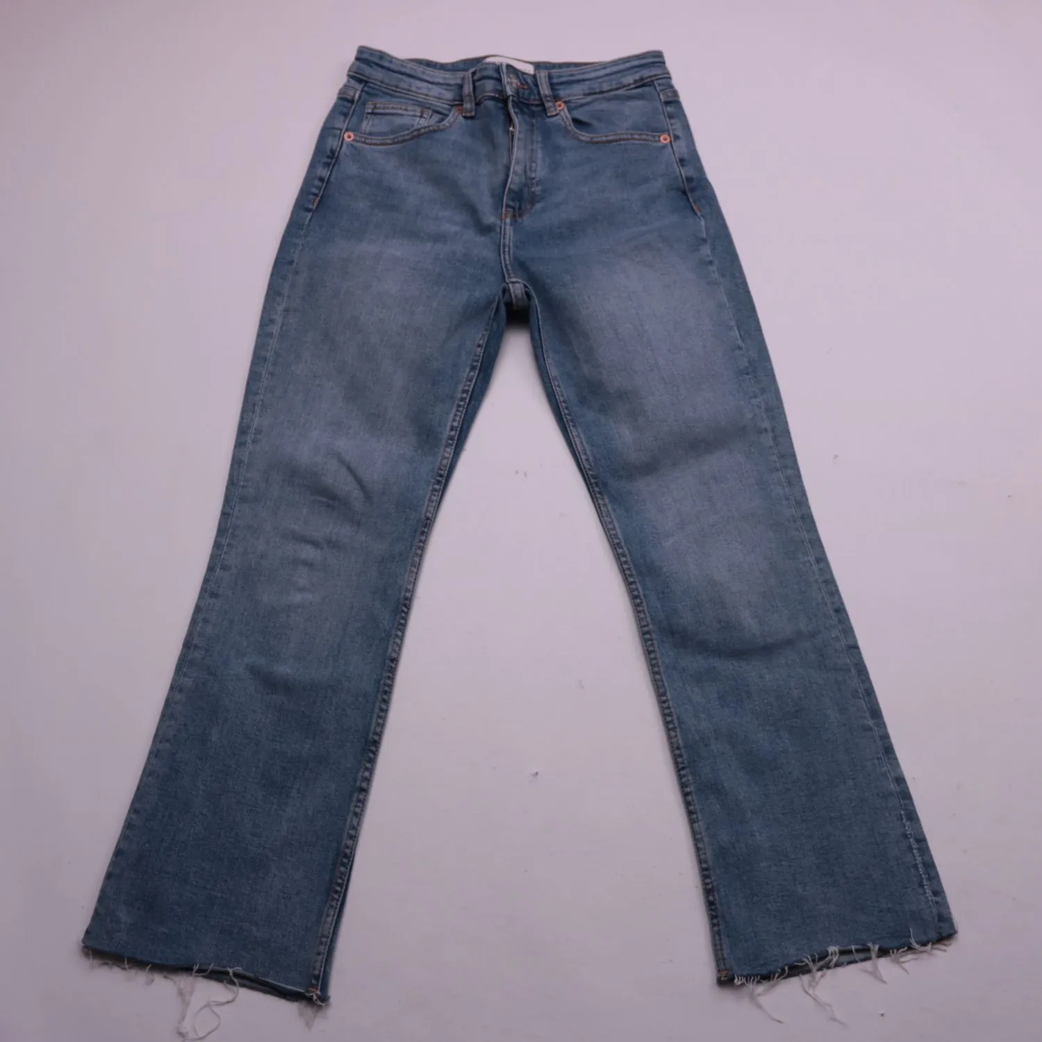 Женские джинсы клёш ZARA из синего денима, размер 44 (S/M)