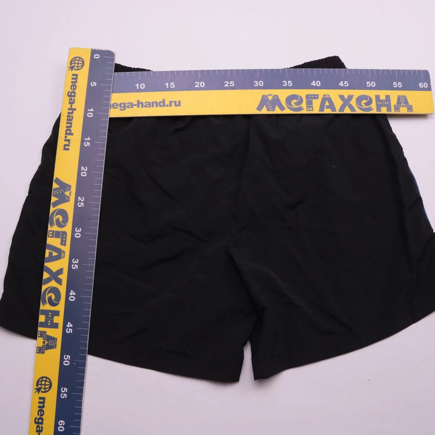 Чёрные спортивные шорты Slazenger с синим кантом, размер 60 (3XL)
