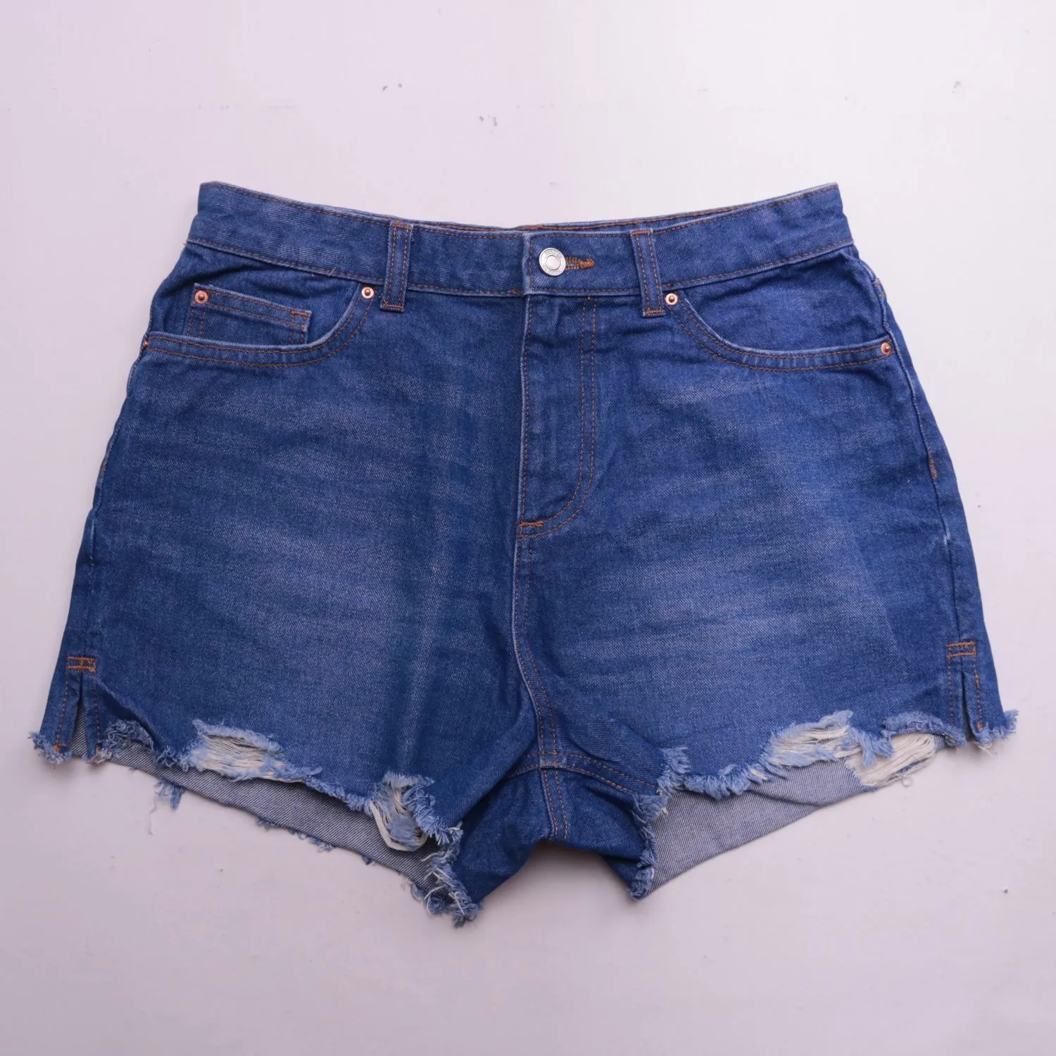Синие джинсовые шорты Denim Co. с потёртостями, размер 48 (L)
