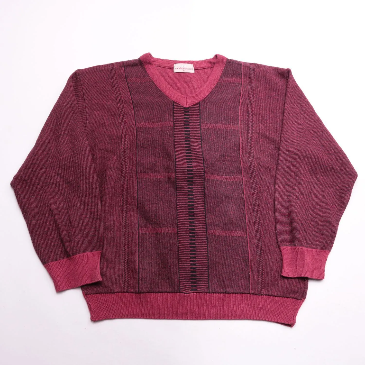 Бордовый джемпер Carabou Menswear с V-образным вырезом, размер 54 (XL)