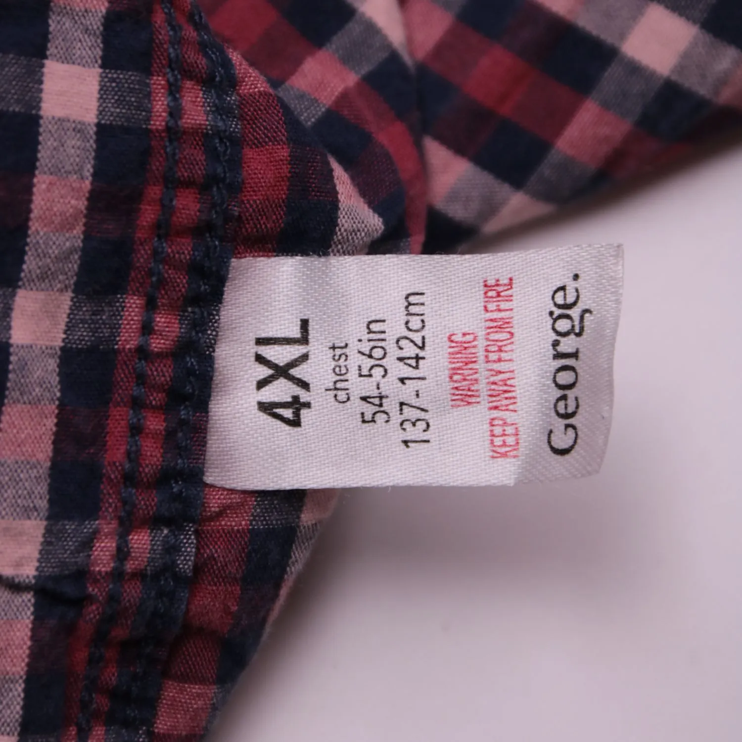 Красно-синяя рубашка George в клетку, размер 60 (3XL)