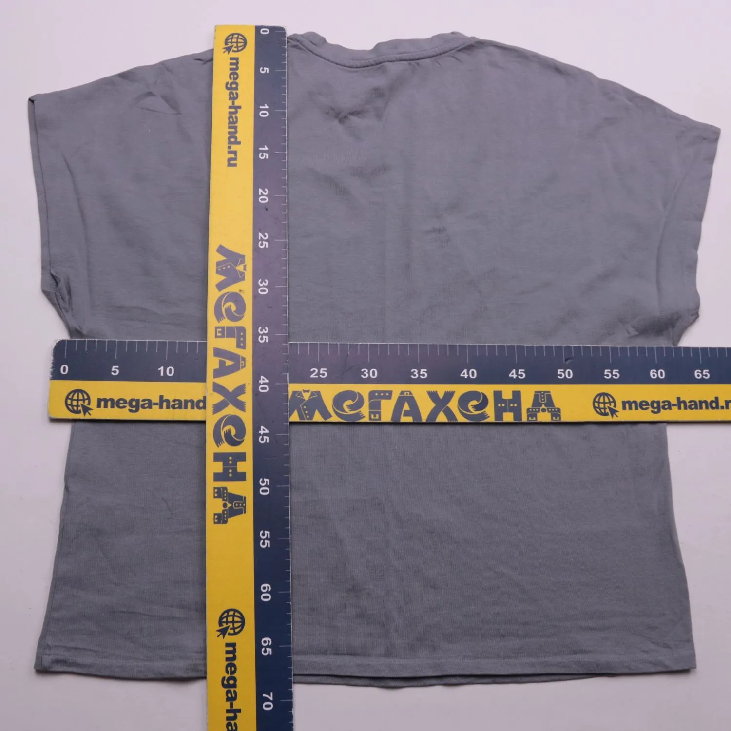 Серая футболка ZARA свободного кроя, размер 52 (XL)