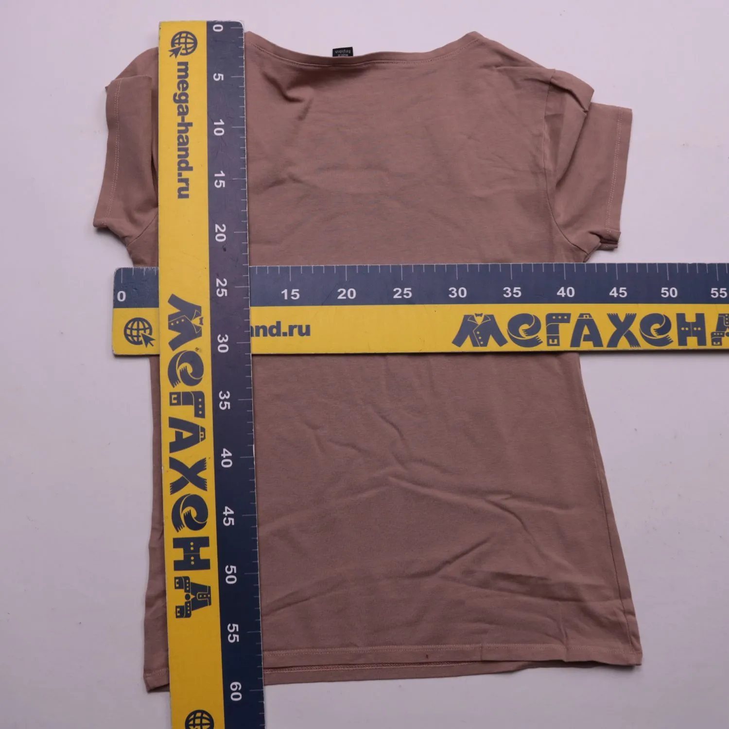 Пыльно-розовая футболка Amisu с круглым вырезом, размер 52 (XL)